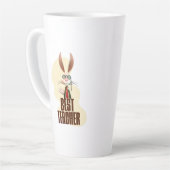 Beste Leraar Konijn Klas Humor Latte Mok (Linkerhoek)