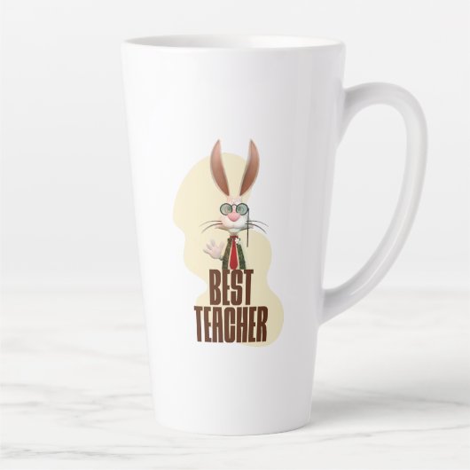 Beste Leraar Konijn Klas Humor Latte Mok (Rechts)