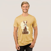 Beste Leraar Konijn Klas Humor Tri-Blend Shirt (Voorkant volledig)
