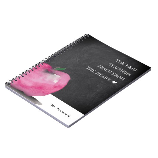 Beste leraar Leer vanuit het hart Apple Art Custom Notitieboek (Linkerzijde)