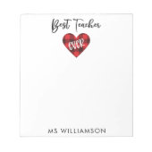 Beste leraar lerarenwaardering op maat notitieblok (Voorkant)