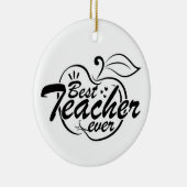 BESTE LERAAR/MERRY CHRISTMAS AAN DE ANDERE ZIJDE KERAMISCH ORNAMENT (Rechts)