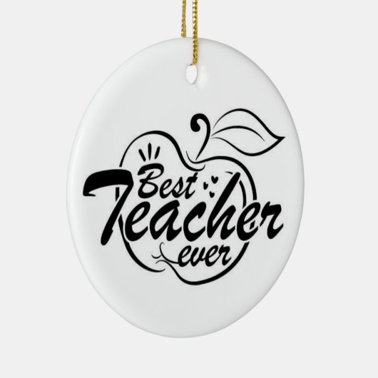 BESTE LERAAR/MERRY CHRISTMAS AAN DE ANDERE ZIJDE KERAMISCH ORNAMENT (Rechts)