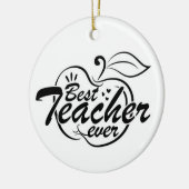 BESTE LERAAR/MERRY CHRISTMAS AAN DE ANDERE ZIJDE KERAMISCH ORNAMENT (Links)