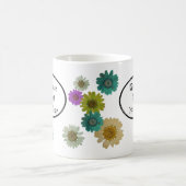 Beste leraar met leuke botanische bloemen ontwerp koffiemok (Center)