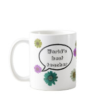 Beste leraar met leuke botanische bloemen ontwerp