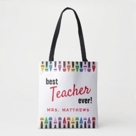 Beste leraar met veel cadeaukleur tote bag