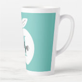 Beste leraar monogrammed latte mok met appel logo (Rechts)