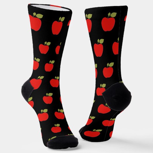 Beste leraar naam gepersonaliseerde rode appel pat sokken (Gebogen)