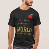Beste leraar naam gouden typografie citaat appel t-shirt (Voorkant)