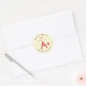 Beste Leraar Ooit A Plus Notitiepapier Ronde Sticker (Envelop)
