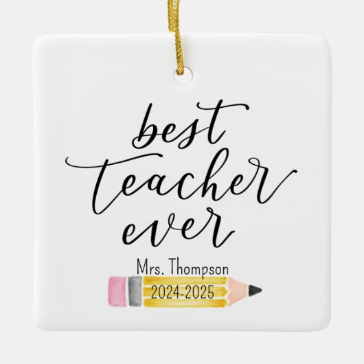 BESTE LERAAR OOIT aangepast Ornament (Voorkant)