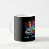Beste Leraar Ooit! Aangepaste 80s Retro met HAAR N Koffiemok (Voorkant links)