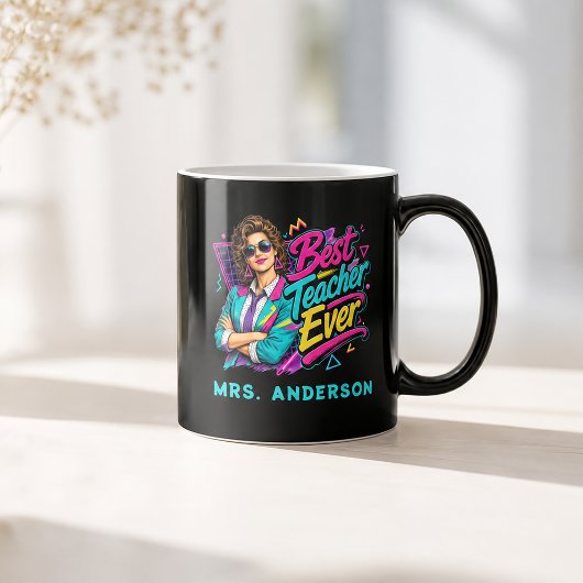 Beste Leraar Ooit! Aangepaste 80s Retro met HAAR N Koffiemok