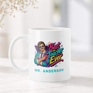 Beste Leraar Ooit! Aangepaste 80s Retro voor Hem N Koffiemok