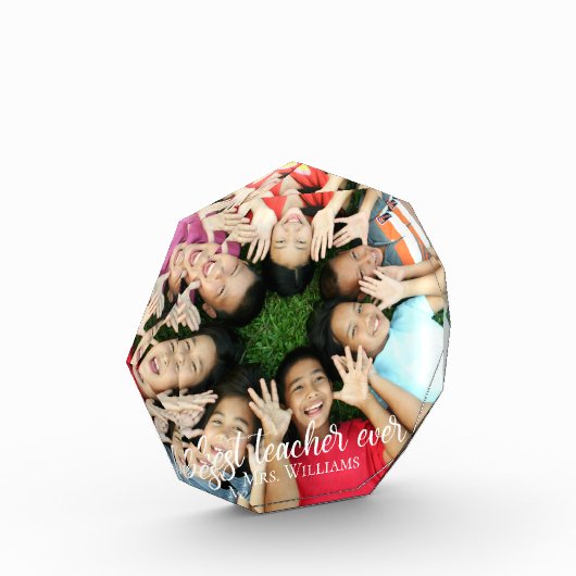 Beste leraar ooit aangepaste cadeaus van klasse fotoblokken (Links)