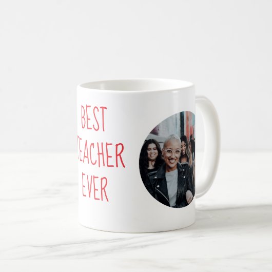 Beste Leraar Ooit Aangepaste Fotobeker Koffiemok (Voorkant rechts)