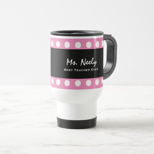 Beste leraar ooit aangepaste kleurenpols A01 Reisbeker (Voorkant rechts)