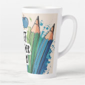 Beste Leraar Ooit aangepaste Naam appels / pennen Latte Mok (Rechts)