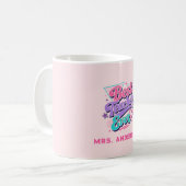 Beste Leraar Ooit! Aangepaste Retro 80s Naam Koffiemok (Voorkant links)