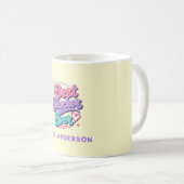Beste Leraar Ooit! Aangepaste Retro 80s Naam Koffiemok (Voorkant rechts)