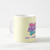 Beste Leraar Ooit! Aangepaste Retro 80s Naam Koffiemok (Voorkant links)