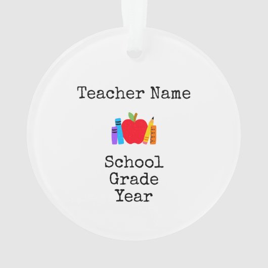 Beste leraar ooit Apple Books Pencils Fun Ornament (achterkant)