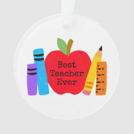 Beste leraar ooit Apple Books Pencils Fun Ornament