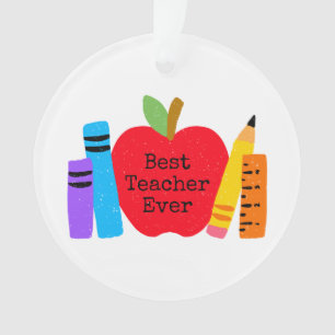 Beste leraar ooit Apple Books Pencils Fun Ornament
