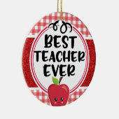 Beste leraar ooit, Apple en speldewaardering Keramisch Ornament (Rechts)