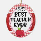 Beste leraar ooit, Apple en speldewaardering Keramisch Ornament (Links)