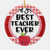 Beste leraar ooit, Apple en speldewaardering Keramisch Ornament (Achterkant)