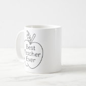 Beste leraar ooit Apple-overzicht Koffiemok (Voorkant links)