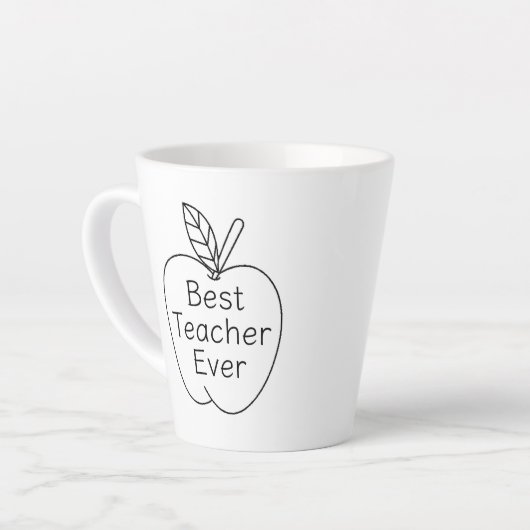 Beste leraar ooit Apple-overzicht Latte Mok (Linkerhoek)