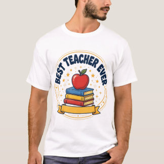 Beste Leraar Ooit Apple Retro T-Shirt