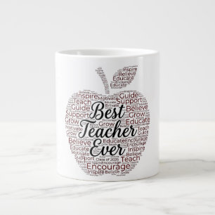 Beste Leraar Ooit Apple Woord Kunst Koffiemok Grote Koffiekop