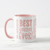 Beste leraar ooit bedankt leraar modern roze mok (Links)