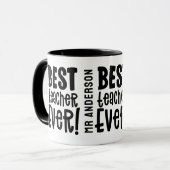 Beste leraar ooit bedankt moderne leraar mok (Voorkant links)