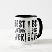 Beste leraar ooit bedankt moderne leraar mok (Voorkant rechts)