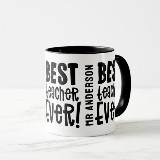 Beste leraar ooit bedankt moderne leraar mok (Voorkant rechts)