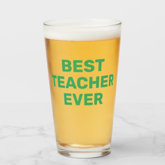 Beste leraar ooit bier pint glas (Voorkant gevuld)