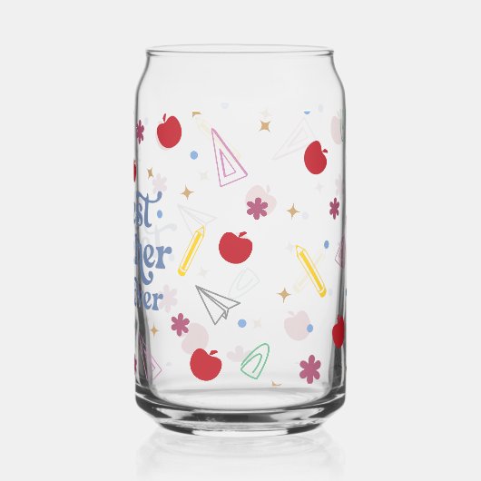 Beste leraar ooit blikvorm glas (Achterkant)