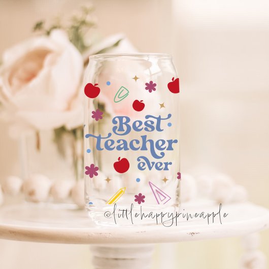 Beste leraar ooit blikvorm glas