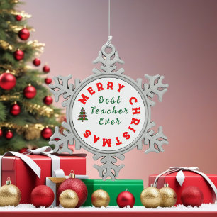 Beste Leraar Ooit Cadeau - Waardering voor de Lera Tin Sneeuwvlok Ornament