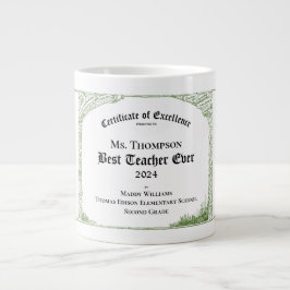 Beste leraar ooit Certificaat van uitmuntendheid Grote Koffiekop