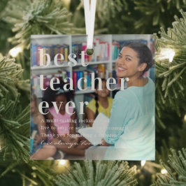 Beste Leraar Ooit | Citaat & Foto Cadeau Glas Ornament