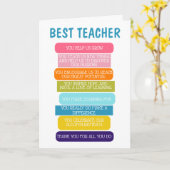 beste leraar ooit een lijst met redenen - bedankt kaart (Gele Bloem)