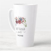 Beste leraar ooit - Floral - Aangepaste naam Latte Mok (Linkerhoek)