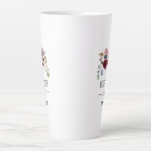 Beste leraar ooit - Floral - Aangepaste naam Latte Mok (Voorkant)