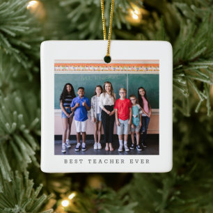 Beste Leraar Ooit Foto Persoonlijke Kerstmis Keramisch Ornament